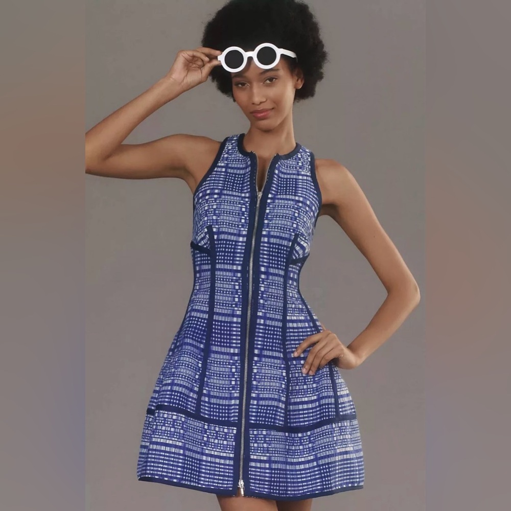 Anthropologie Sleeveless Sculpted Mini Dress